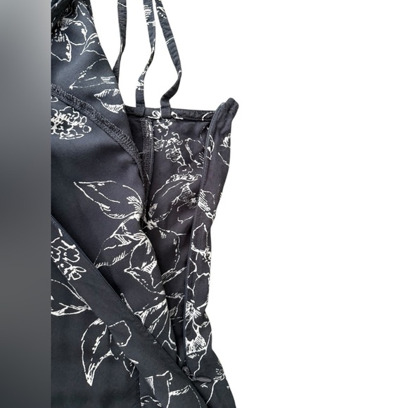 A&F high neck floral gray print maxi dress size large - Picture 7 of 14